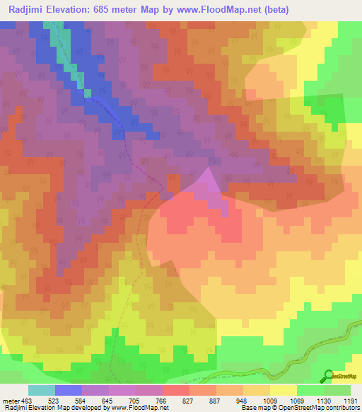 Radjimi,Algeria Elevation Map