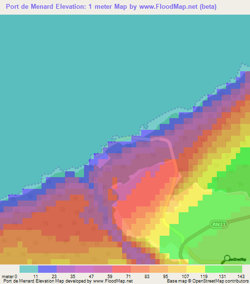 Port de Menard,Algeria Elevation Map