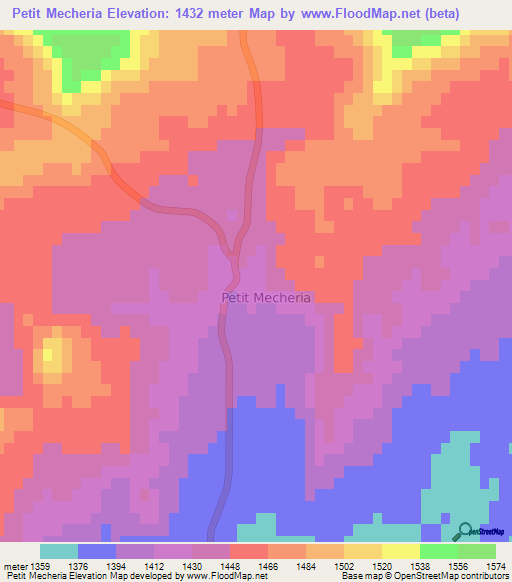 Petit Mecheria,Algeria Elevation Map