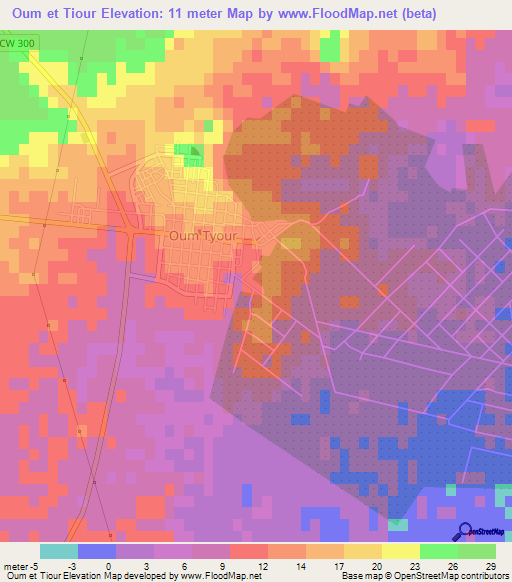 Oum et Tiour,Algeria Elevation Map