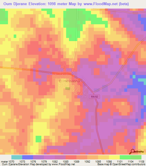 Oum Djerane,Algeria Elevation Map