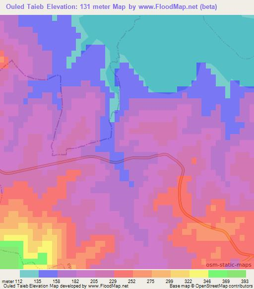 Ouled Taieb,Algeria Elevation Map