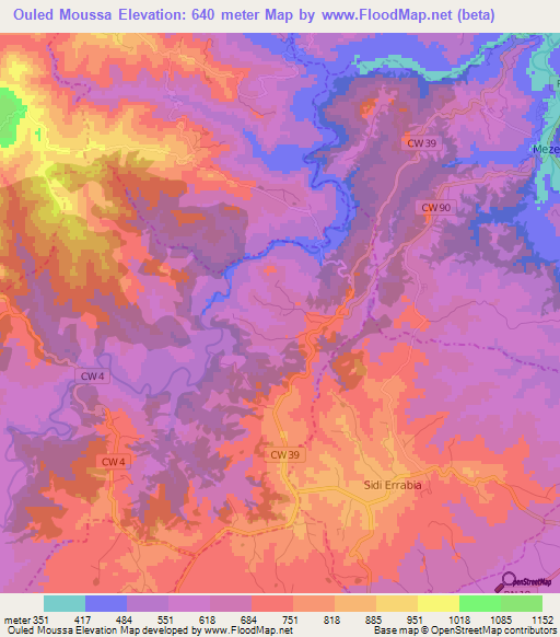 Ouled Moussa,Algeria Elevation Map