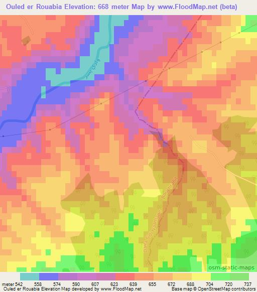 Ouled er Rouabia,Algeria Elevation Map