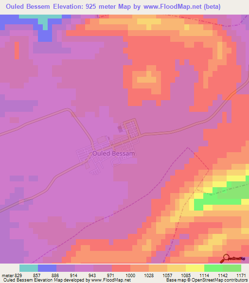 Ouled Bessem,Algeria Elevation Map