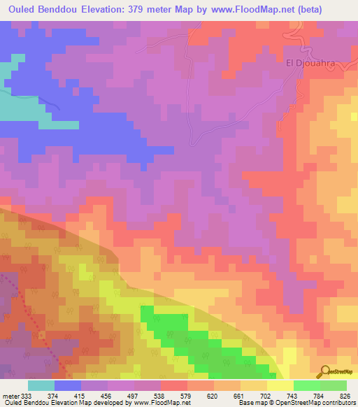 Ouled Benddou,Algeria Elevation Map