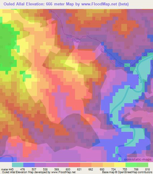 Ouled Allal,Algeria Elevation Map