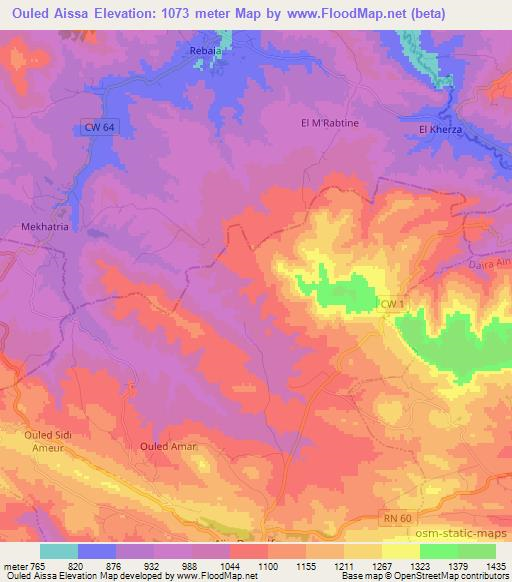 Ouled Aissa,Algeria Elevation Map