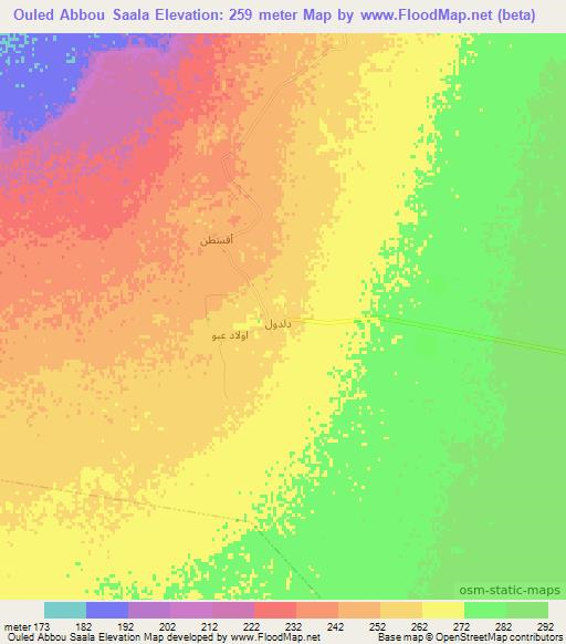 Ouled Abbou Saala,Algeria Elevation Map