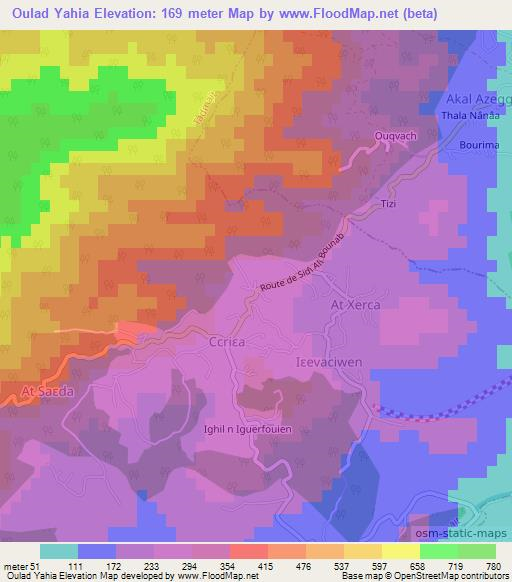 Oulad Yahia,Algeria Elevation Map
