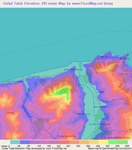 Oulad Taleb,Algeria Elevation Map