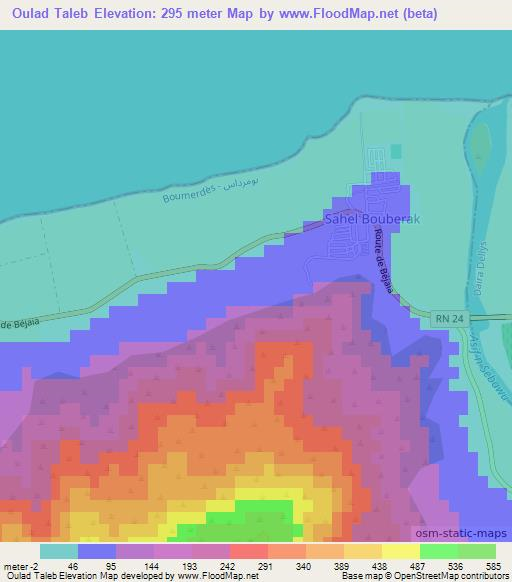 Oulad Taleb,Algeria Elevation Map