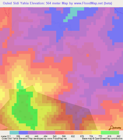 Ouled Sidi Yahia,Algeria Elevation Map