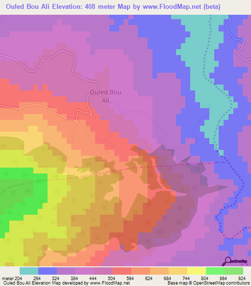 Ouled Bou Ali,Algeria Elevation Map