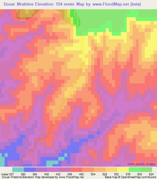 Douar Mrabtine,Algeria Elevation Map