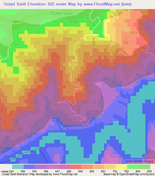 Oulad Saidi,Algeria Elevation Map
