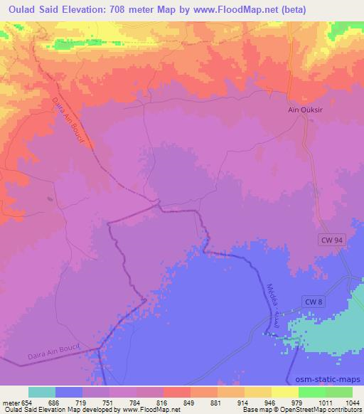 Oulad Said,Algeria Elevation Map