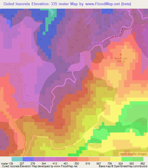 Ouled Issorela,Algeria Elevation Map
