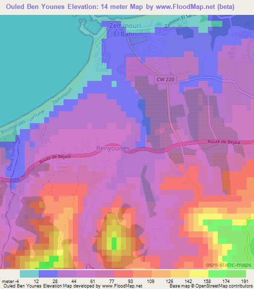 Ouled Ben Younes,Algeria Elevation Map