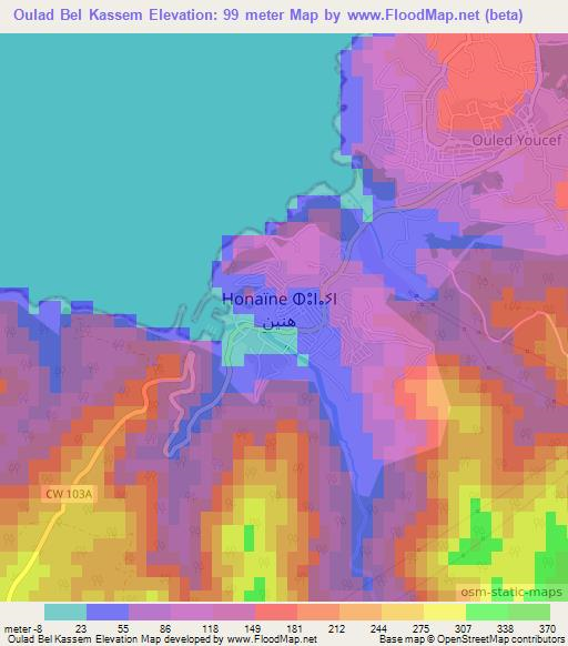 Oulad Bel Kassem,Algeria Elevation Map