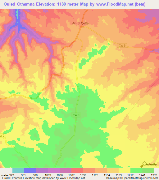 Ouled Othamna,Algeria Elevation Map