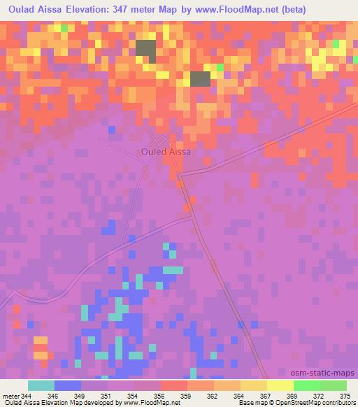 Oulad Aissa,Algeria Elevation Map