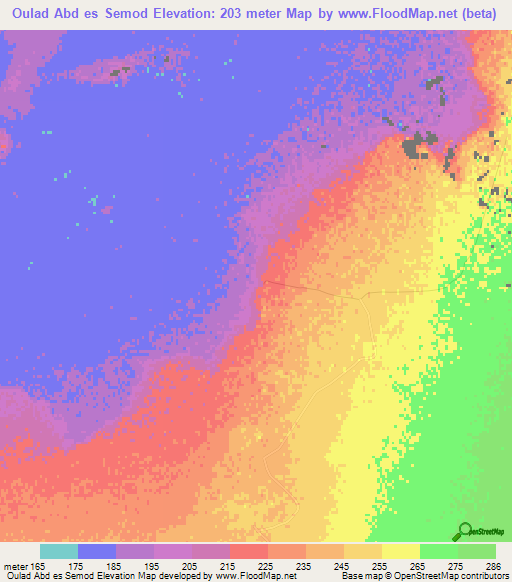 Oulad Abd es Semod,Algeria Elevation Map