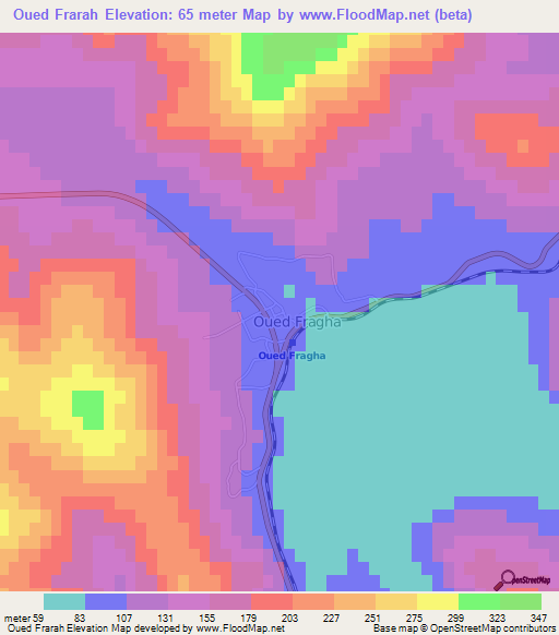 Oued Frarah,Algeria Elevation Map