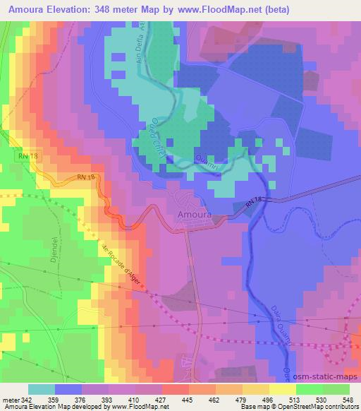 Amoura,Algeria Elevation Map