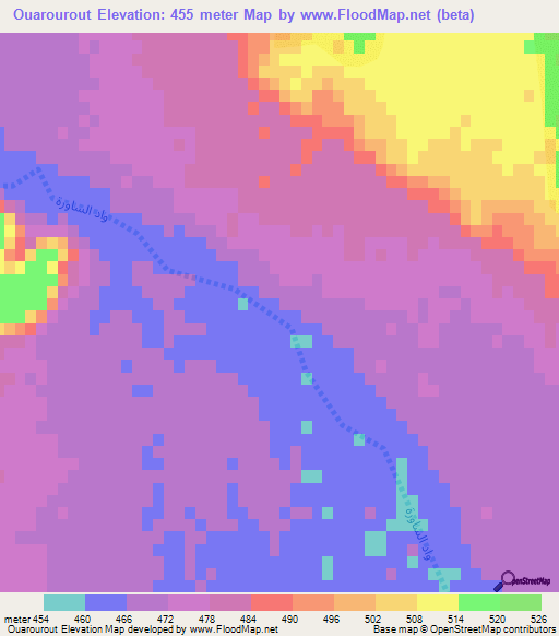Ouarourout,Algeria Elevation Map