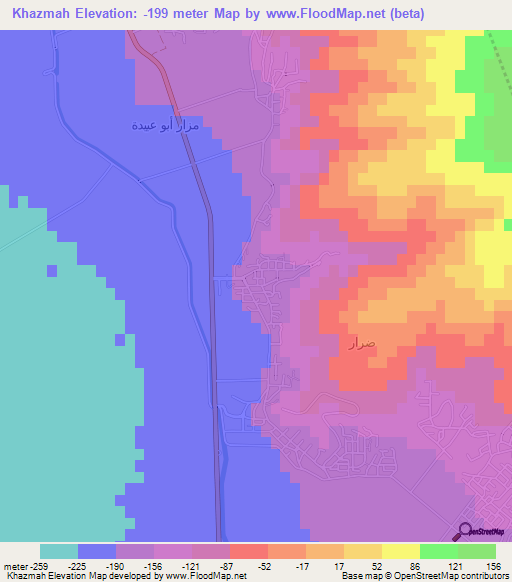 Khazmah,Jordan Elevation Map