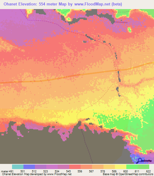 Ohanet,Algeria Elevation Map
