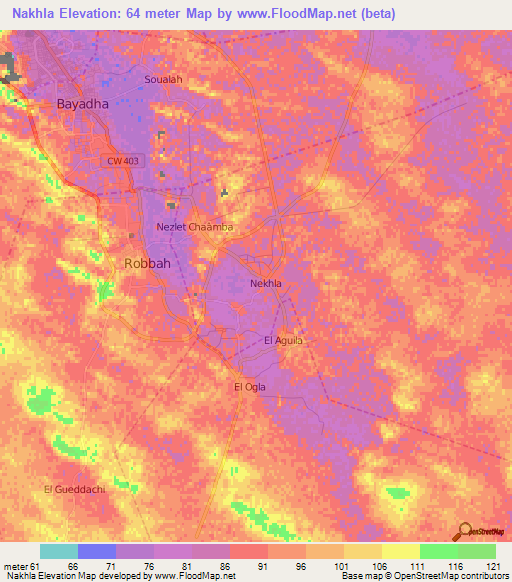 Nakhla,Algeria Elevation Map