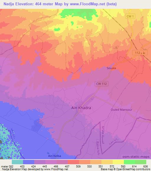 Nadja,Algeria Elevation Map