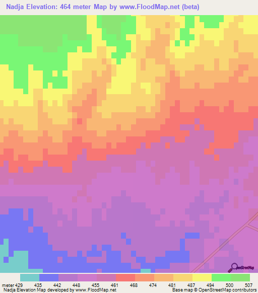 Nadja,Algeria Elevation Map