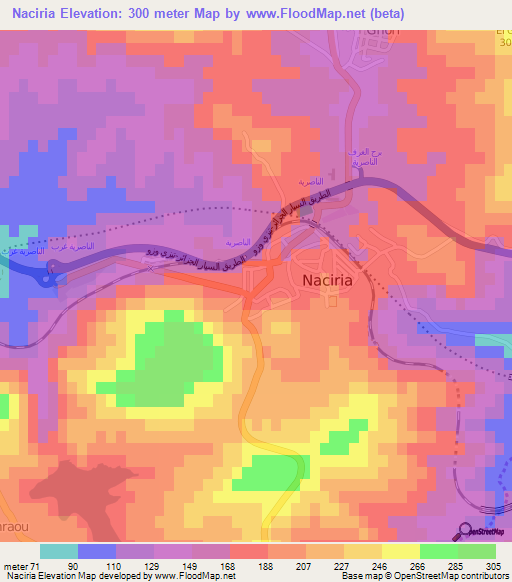 Naciria,Algeria Elevation Map