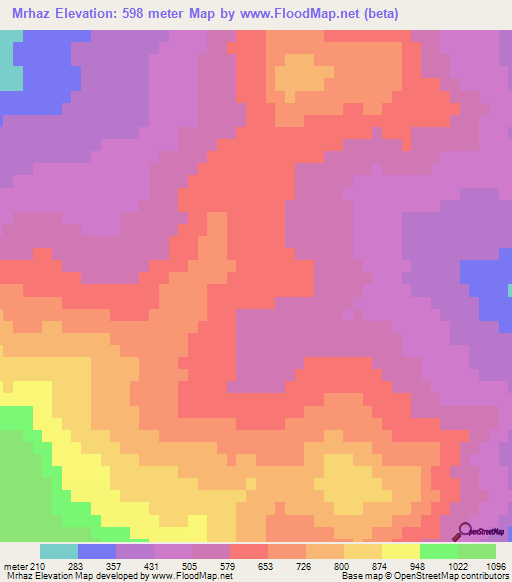 Mrhaz,Algeria Elevation Map