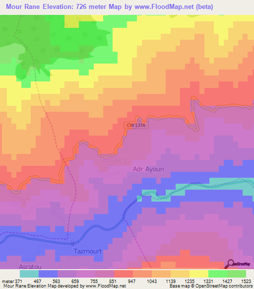 Mour Rane,Algeria Elevation Map