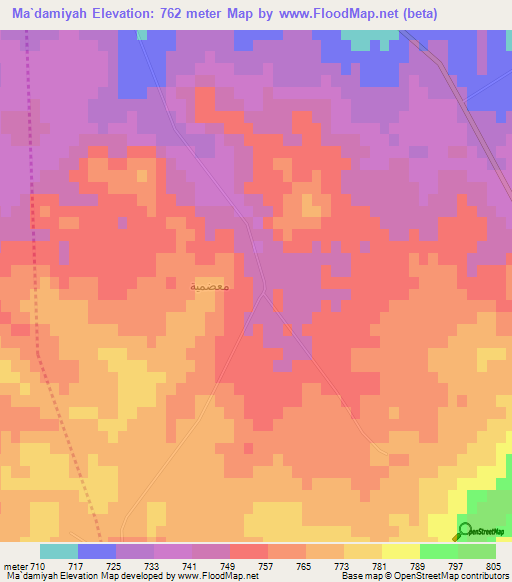 Ma`damiyah,Syria Elevation Map