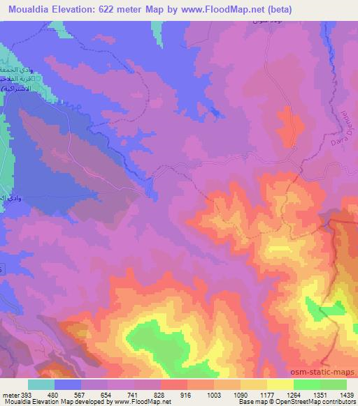 Moualdia,Algeria Elevation Map