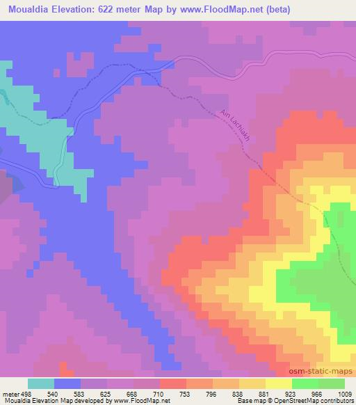 Moualdia,Algeria Elevation Map