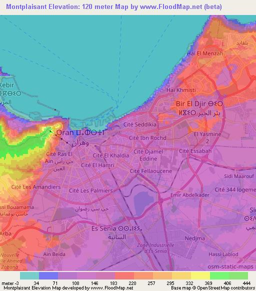 Montplaisant,Algeria Elevation Map