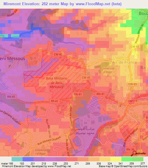 Miremont,Algeria Elevation Map