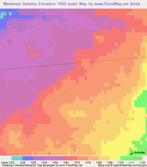 Metameur Dehalsa,Algeria Elevation Map