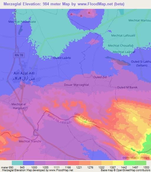 Merzeglal,Algeria Elevation Map