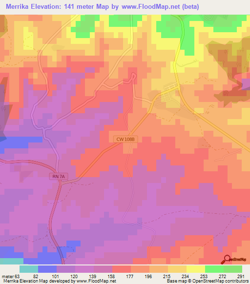 Merrika,Algeria Elevation Map