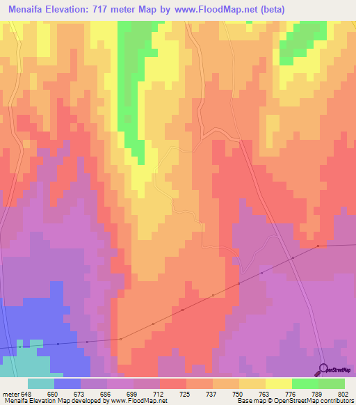 Menaifa,Algeria Elevation Map