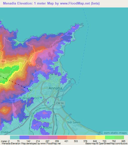 Menadia,Algeria Elevation Map