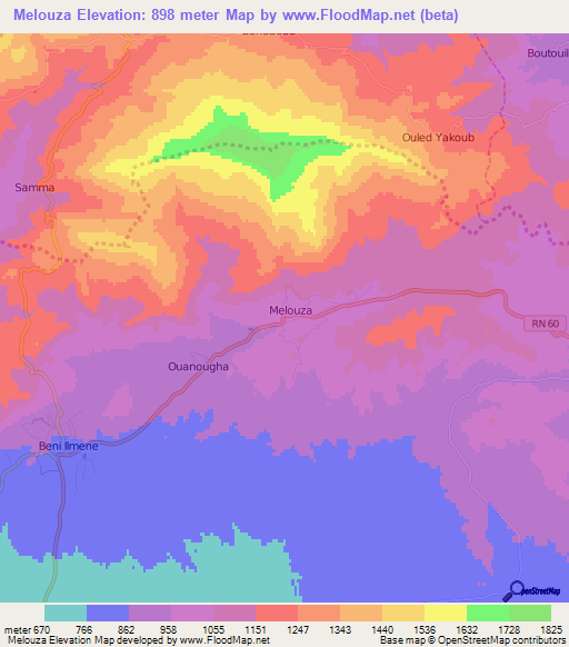 Melouza,Algeria Elevation Map