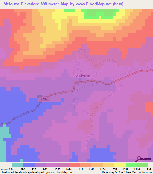 Melouza,Algeria Elevation Map
